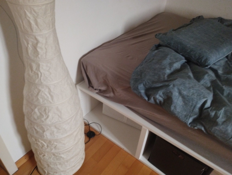 Neben einem einfachen Bett in Fuellinsdorf weist der Verdacht auf Bettwanzen auf einen moeglichen Einsatz des Kammerjaeger hin.