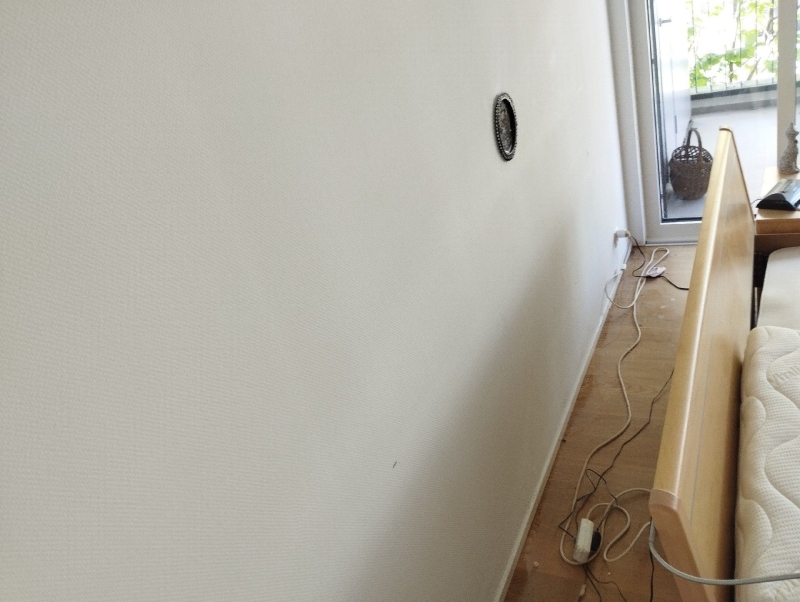 In einem Schlafzimmer in Lausen weist die Situation entlang der Wand auf moeglichen Bettwanzenbefall hin, der den Einsatz eines Kammerjaegers erforderlich machen koennte.